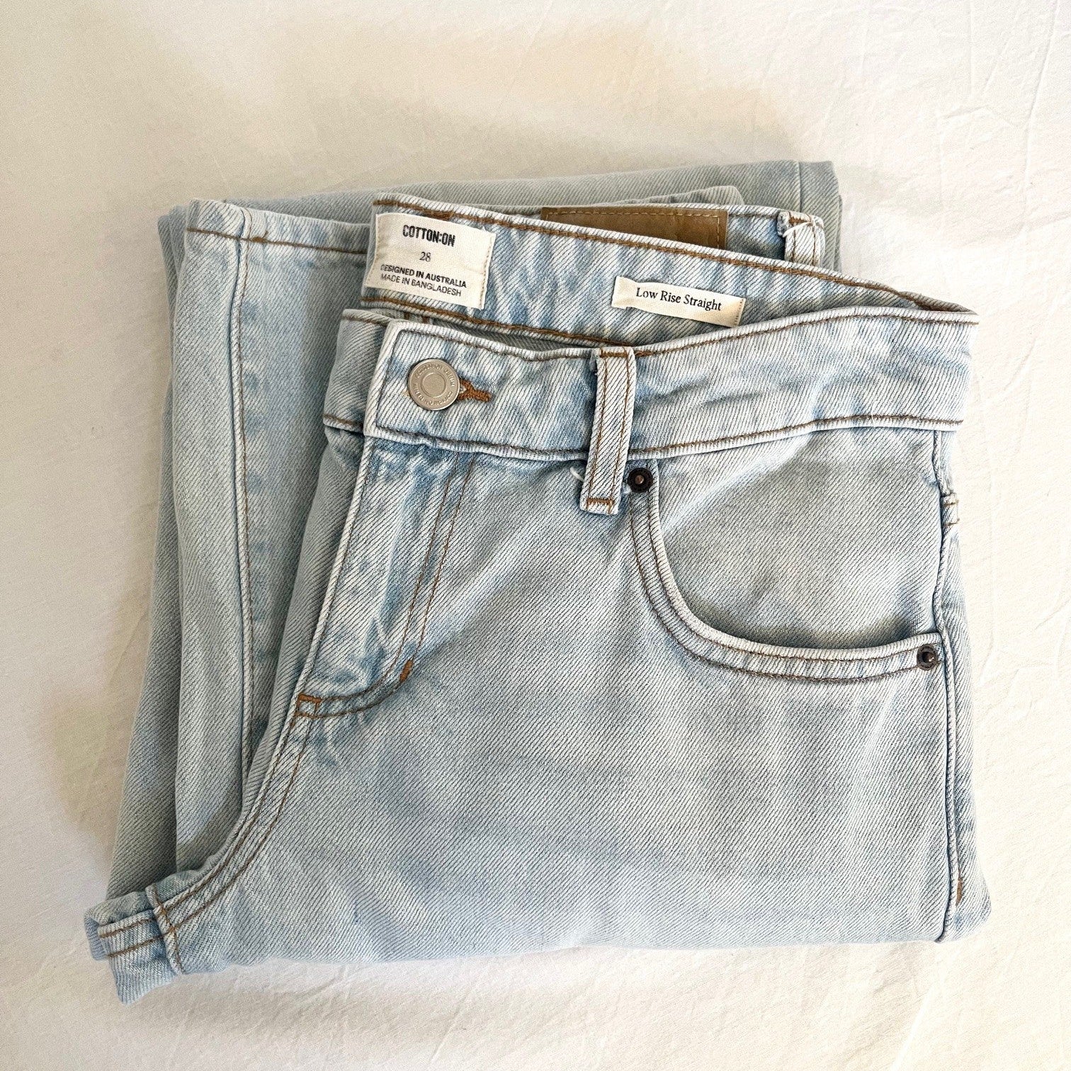 Light Blue Denim Jeans | Low Rise | Loose Straight