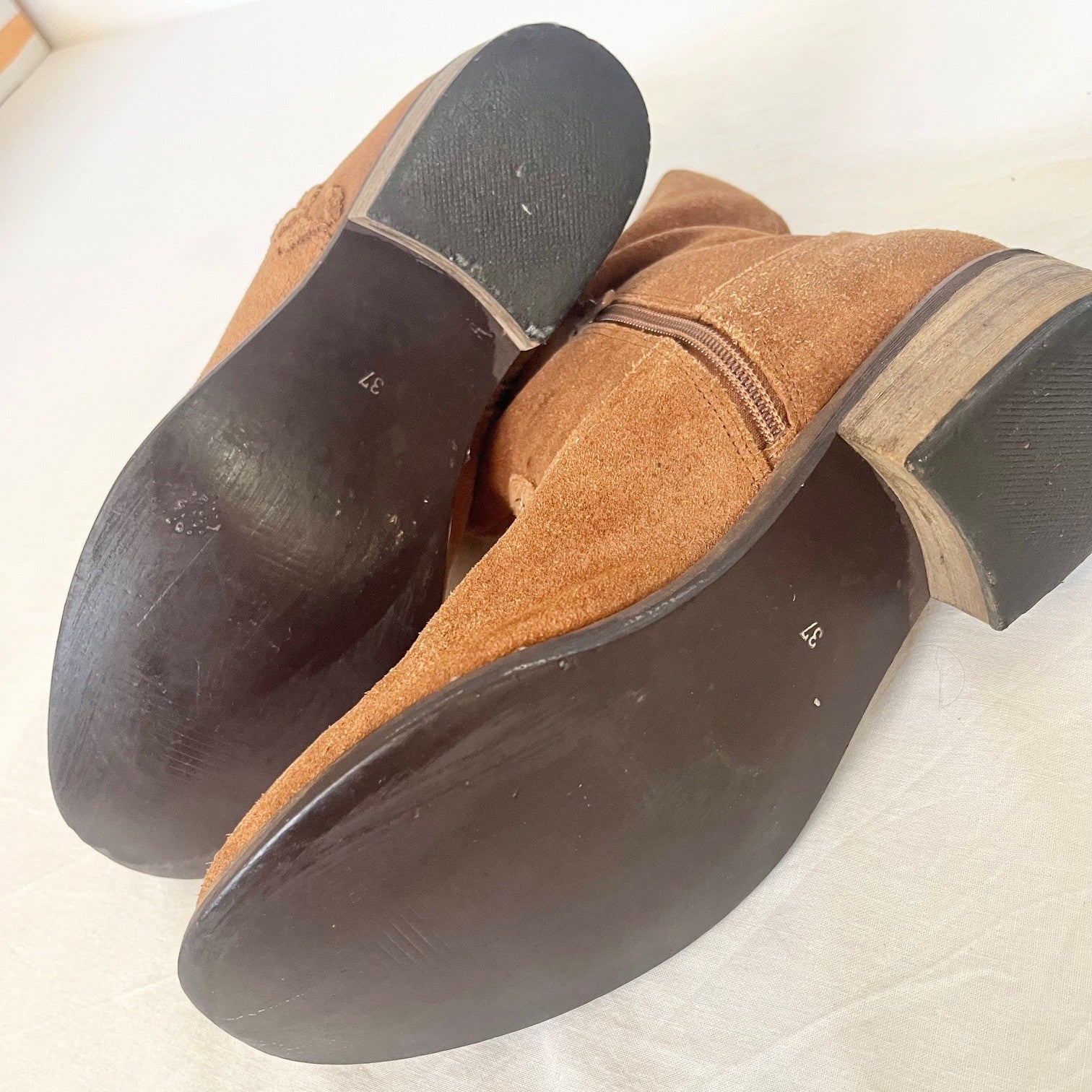 "next" | Tan Suede | Mid-Calf Boots